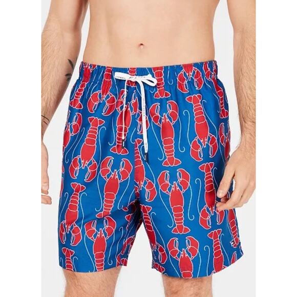 lobster Swim Trunks Shorts mens Medium Surfer Board blue red Tommy Hilfiger USA - Picture 1 of 11